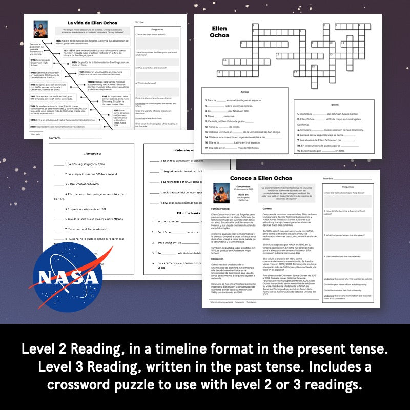 Ellen Ochoa Reading Passages and Activities in Spanish (Secondary)