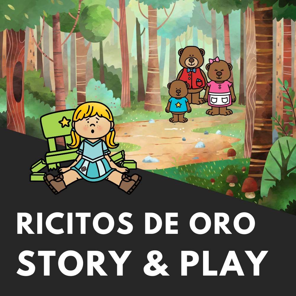 Ricitos de Oro (Goldilocks/Three Bears) Spanish Story, Mini-Book and Play Script