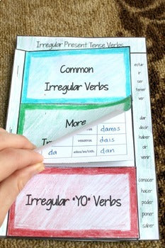 Spanish Interactive Notebook Verbs Flapbook (Irregular Present Tense)