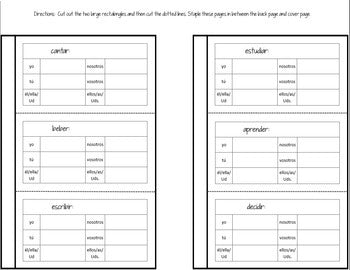 Spanish Interactive Notebook Verbs Flapbook (Regular Preterit Verbs)