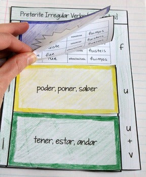 Spanish Interactive Notebook Verbs Flapbook (Irregular Preterite)