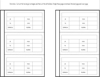 French Regular Present Tense Verbs Interactive Notebook Flapbook