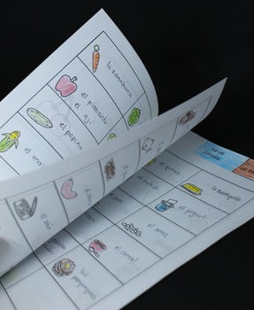 La comida Vocabulary Booklet for Interactive Notebooks in Spanish