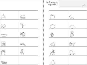 La comida Vocabulary Booklet for Interactive Notebooks in Spanish