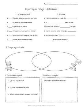 El gato y la campana Free Activity Pack (Belling the Cat in Spanish)