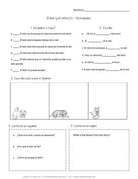 El león y el ratoncito Story and Activity Pack (Lion and the Mouse in Spanish)