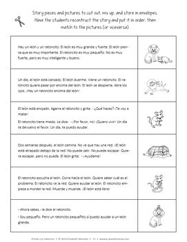 El león y el ratoncito Story and Activity Pack (Lion and the Mouse in Spanish)