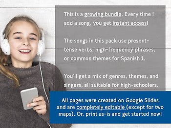 Songs in Spanish: Spanish 1 Activities and Lyrics