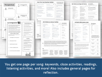 Immigration Songs in Spanish: An Activity Pack (La inmigración)