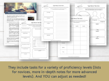 Movie Guides / Graphic Organizers for Spanish Classes