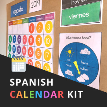 Rainbow Calendar Kit for Spanish Learners and Classrooms