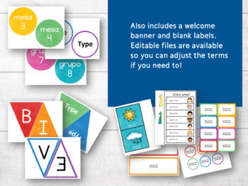 Rainbow Calendar Kit for Spanish Learners and Classrooms