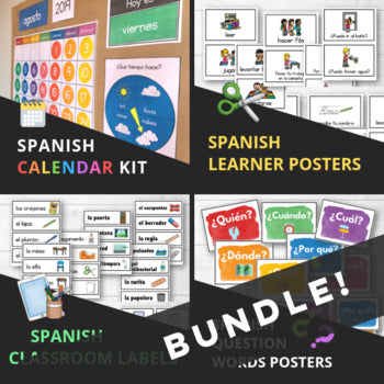 Spanish Classroom Calendar & Posters Bundle