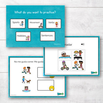 Sports, Hobbies, and Verbs in Spanish for Boom Cards