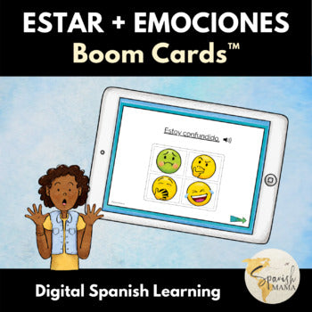 Estar + Emotions in Spanish Emoji Boom Cards