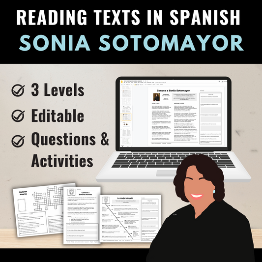 Sonia Sotomayor Reading Passages and Activities in Spanish