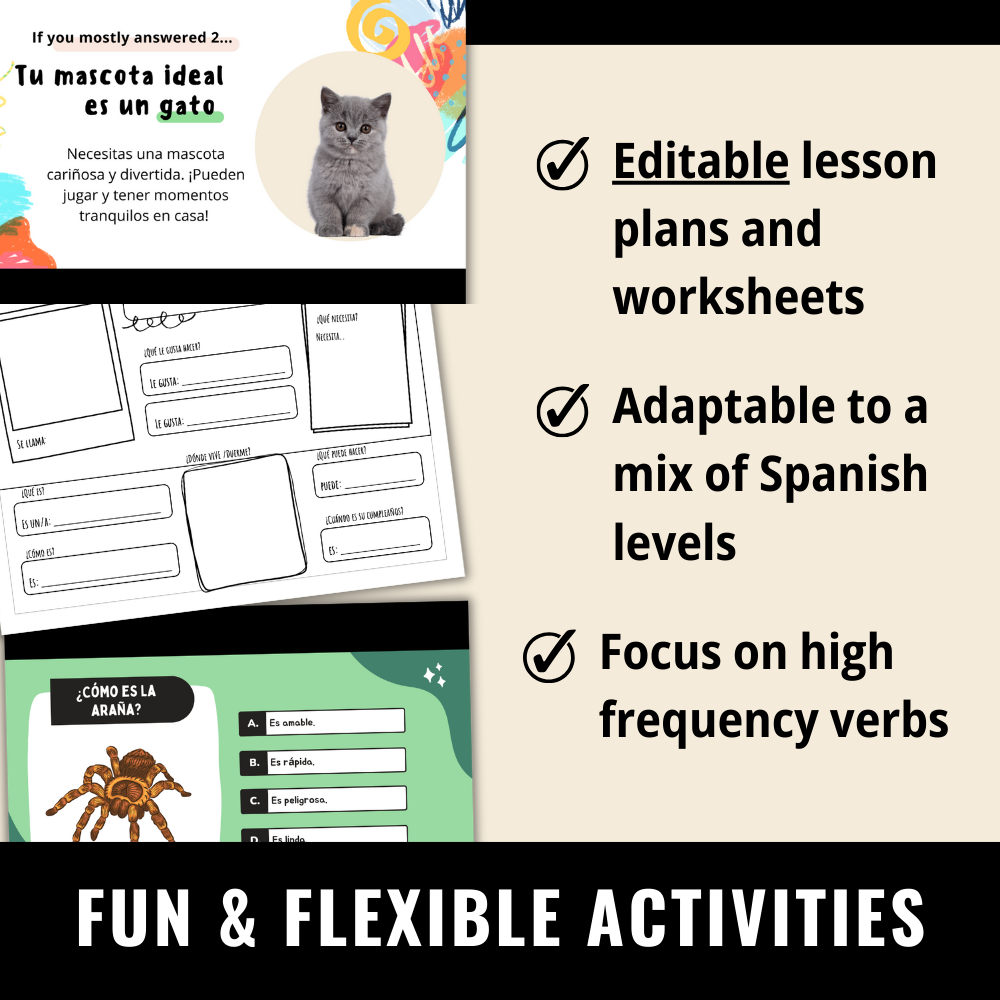 My Dream Pet Elementary Spanish Unit