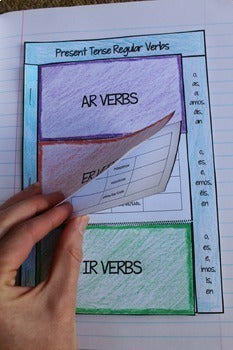 Spanish Interactive Notebook Verbs Flapbook (Regular Present Tense)