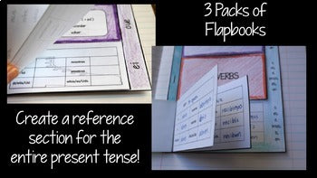 Interactive Notebook Present Tense Verbs Flapbook BUNDLE