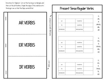 Interactive Notebook Present Tense Verbs Flapbook BUNDLE