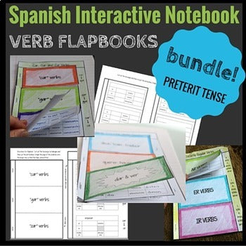 Interactive Notebook Preterite Verbs Flapbook BUNDLE