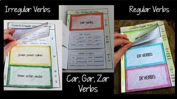 Interactive Notebook Preterite Verbs Flapbook BUNDLE