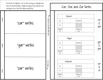 Interactive Notebook Preterite Verbs Flapbook BUNDLE