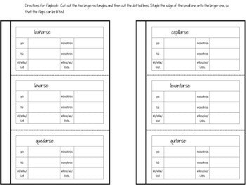 Spanish Interactive Verbs Flapbook (Reflexive Verbs)