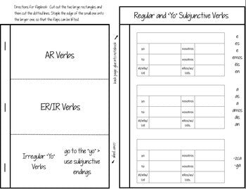 Subjunctive Spanish Interactive Notebook Flapbooks (Present)