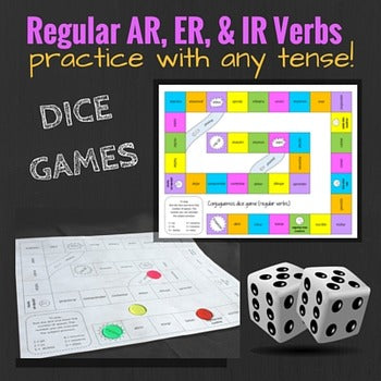 Regular Verbs in Spanish: Dice Games for Reviewing