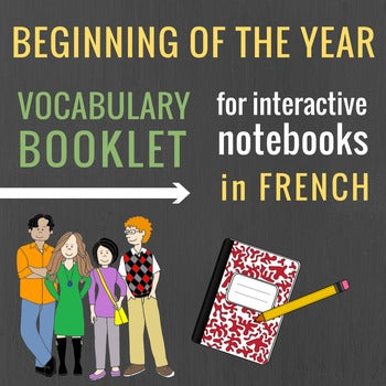 French Beginning of the Year Booklet for Interactive Notebooks