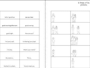 French Beginning of the Year Booklet for Interactive Notebooks