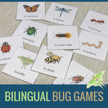 Bilingual Insect Game Pack: Bingo, Memory, Mini-Book, and More!