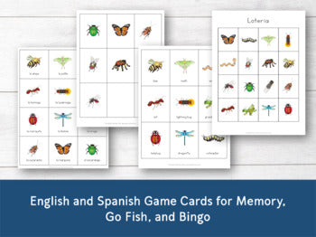 Bilingual Insect Game Pack: Bingo, Memory, Mini-Book, and More!