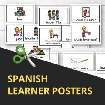 Spanish Posters with Instructions and Questions for PreK & Elementary Classrooms