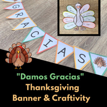 Gracias Thanksgiving & Turkey Banner in Spanish