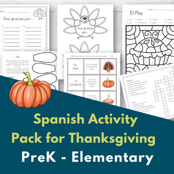 Thanksgiving Activity Pack in Spanish for Elementary Grades
