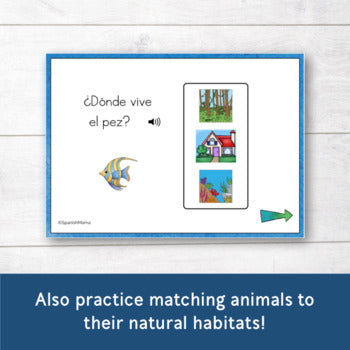 Pets, Bugs, Zoo, Ocean, and Farm Animals Boom Cards in Spanish