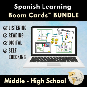 Boom Cards Bundle for Spanish Learners (Middle and High School)